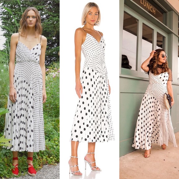 Jill Stuart Dresses & Skirts - Jill Stuart Polka Dot Pleated Chiffon Imogen Maxi Dress 6